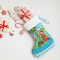 Honduras Christmas Stocking with Santa Parrot Palm Tree and Tropical Gift Pattern Design - Wonder Print Shop