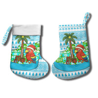 Honduras Christmas Stocking with Santa Parrot Palm Tree and Tropical Gift Pattern Design - Wonder Print Shop