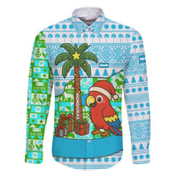 Honduras Christmas Family Matching Long Sleeve Bodycon Dress and Hawaiian Shirt with Santa Parrot Palm Tree and Tropical Gift Pattern Design - Wonder Print Shop