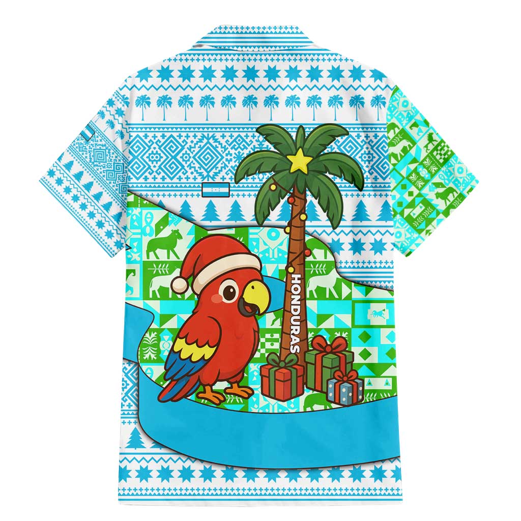 Honduras Christmas Family Matching Mermaid Dress and Hawaiian Shirt with Santa Parrot Palm Tree and Tropical Gift Pattern Design - Wonder Print Shop
