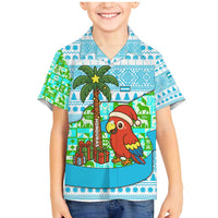 Honduras Christmas Family Matching Mermaid Dress and Hawaiian Shirt with Santa Parrot Palm Tree and Tropical Gift Pattern Design - Wonder Print Shop