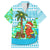 Honduras Christmas Family Matching Off The Shoulder Long Sleeve Dress and Hawaiian Shirt with Santa Parrot Palm Tree and Tropical Gift Pattern Design - Wonder Print Shop