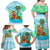 Honduras Christmas Family Matching Off Shoulder Maxi Dress and Hawaiian Shirt with Santa Parrot Palm Tree and Tropical Gift Pattern Design - Wonder Print Shop