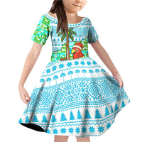 Honduras Christmas Family Matching Off Shoulder Short Dress and Hawaiian Shirt with Santa Parrot Palm Tree and Tropical Gift Pattern Design - Wonder Print Shop