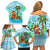 Honduras Christmas Family Matching Off Shoulder Short Dress and Hawaiian Shirt with Santa Parrot Palm Tree and Tropical Gift Pattern Design - Wonder Print Shop