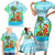 Honduras Christmas Family Matching Short Sleeve Bodycon Dress and Hawaiian Shirt with Santa Parrot Palm Tree and Tropical Gift Pattern Design - Wonder Print Shop