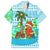 Honduras Christmas Family Matching Short Sleeve Bodycon Dress and Hawaiian Shirt with Santa Parrot Palm Tree and Tropical Gift Pattern Design - Wonder Print Shop
