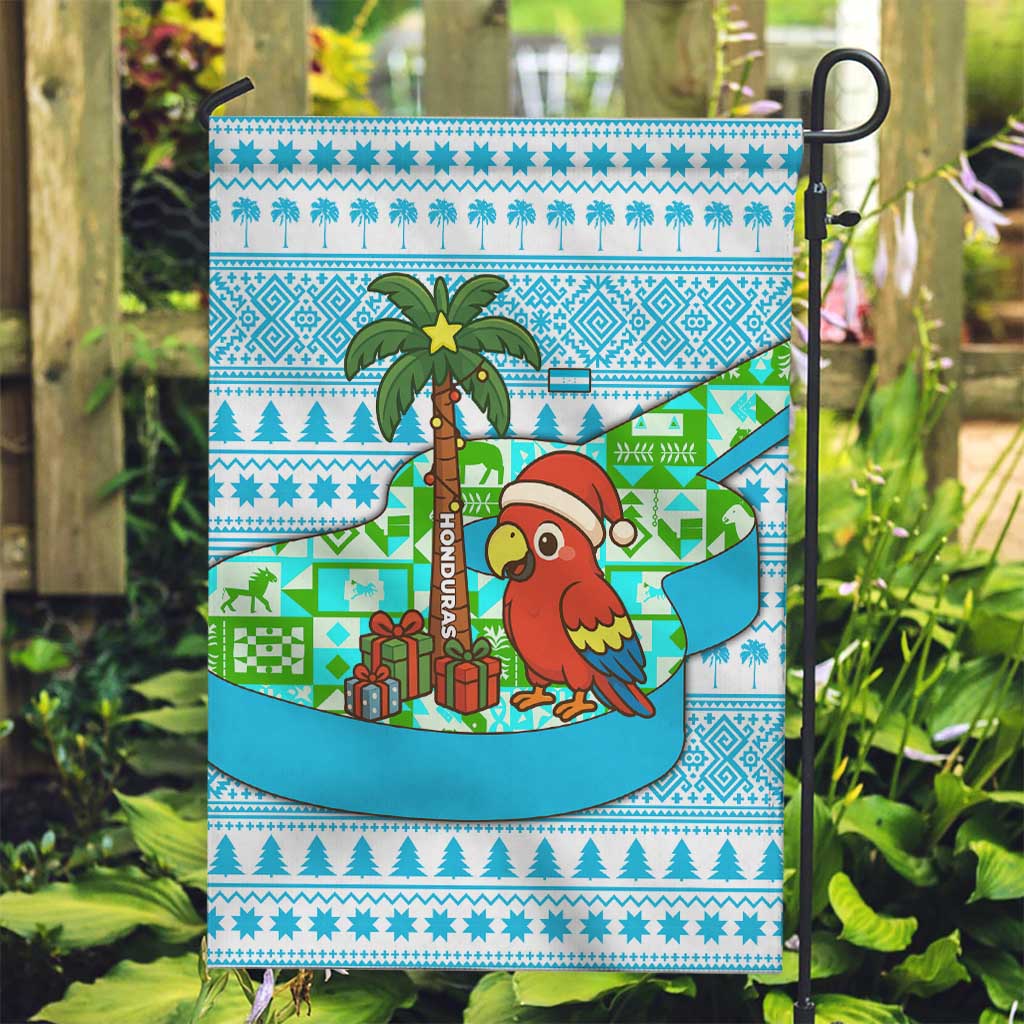 Honduras Christmas Garden Flag with Santa Parrot Palm Tree and Tropical Gift Pattern Design - Wonder Print Shop