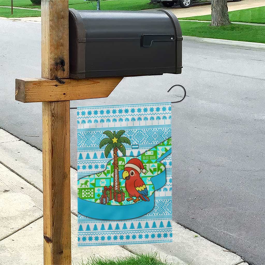 Honduras Christmas Garden Flag with Santa Parrot Palm Tree and Tropical Gift Pattern Design - Wonder Print Shop