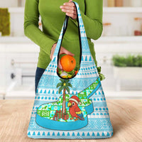 Honduras Christmas Grocery Bag with Santa Parrot Palm Tree and Tropical Gift Pattern Design - Wonder Print Shop