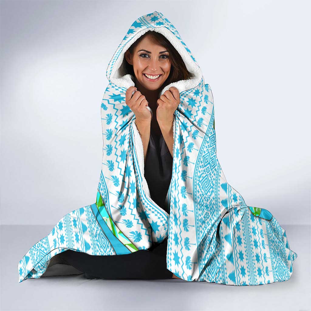 Honduras Christmas Hooded Blanket with Santa Parrot Palm Tree and Tropical Gift Pattern Design - Wonder Print Shop