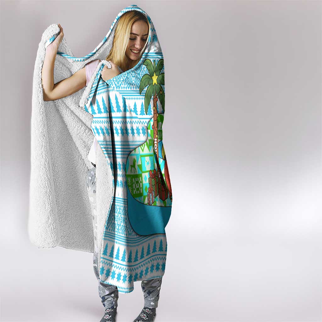 Honduras Christmas Hooded Blanket with Santa Parrot Palm Tree and Tropical Gift Pattern Design - Wonder Print Shop