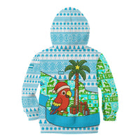 Honduras Christmas Kid Hoodie with Santa Parrot Palm Tree and Tropical Gift Pattern Design - Wonder Print Shop