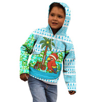Honduras Christmas Kid Hoodie with Santa Parrot Palm Tree and Tropical Gift Pattern Design - Wonder Print Shop