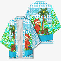 Honduras Christmas Kimono with Santa Parrot Palm Tree and Tropical Gift Pattern Design - Wonder Print Shop