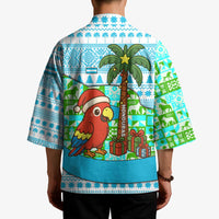 Honduras Christmas Kimono with Santa Parrot Palm Tree and Tropical Gift Pattern Design - Wonder Print Shop