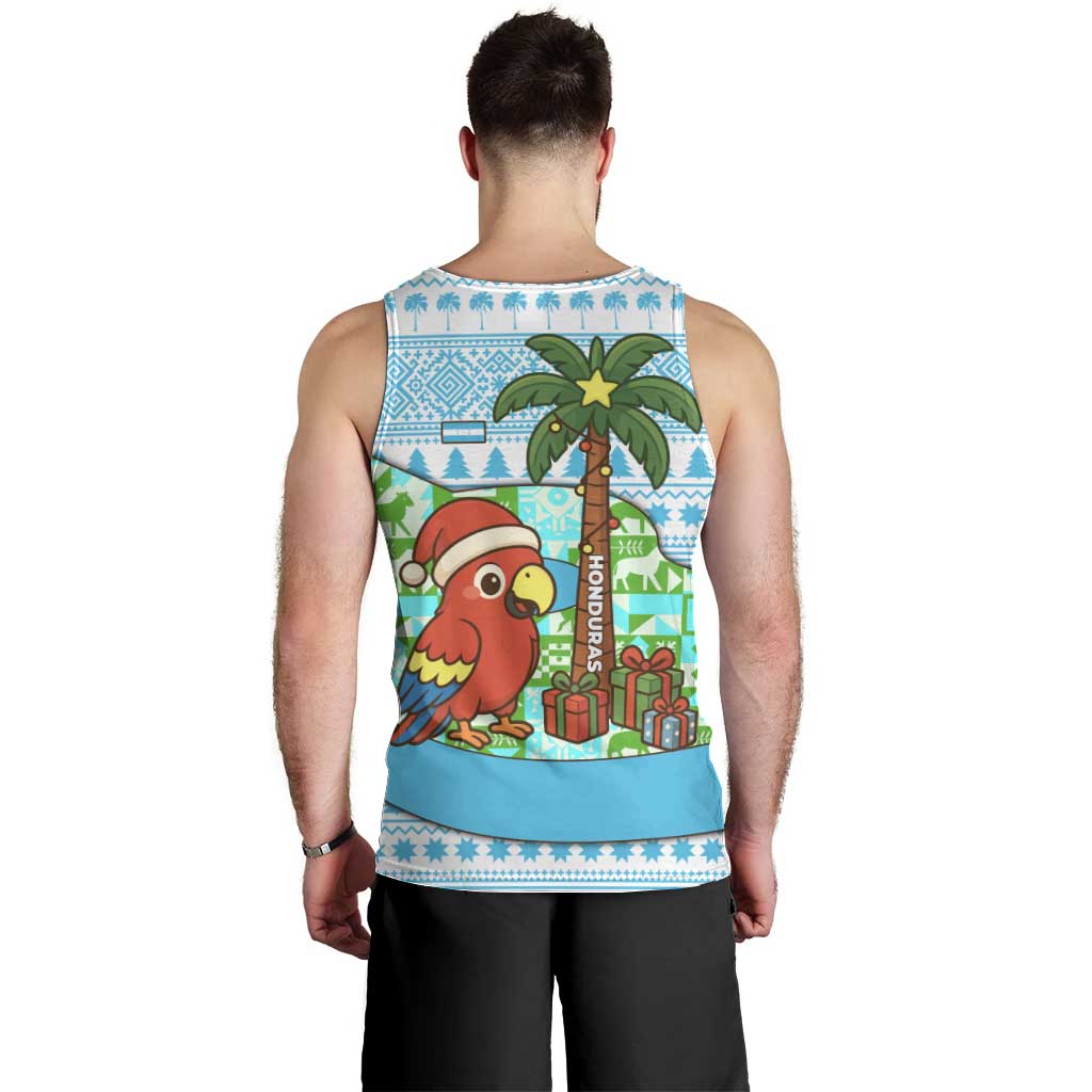 Honduras Christmas Men Tank Top with Santa Parrot Palm Tree and Tropical Gift Pattern Design - Wonder Print Shop