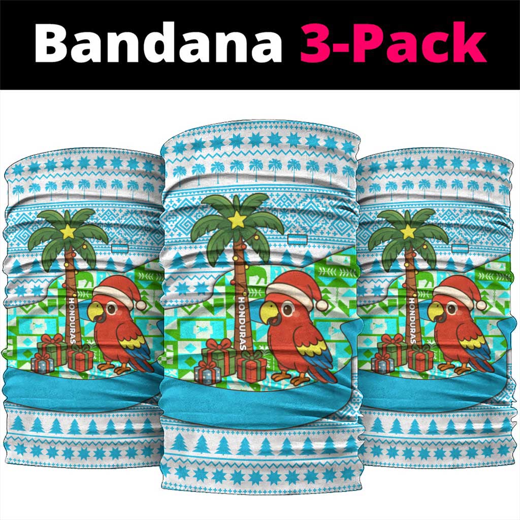 Honduras Christmas Neck Gaiter with Santa Parrot Palm Tree and Tropical Gift Pattern Design - Wonder Print Shop