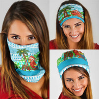 Honduras Christmas Neck Gaiter with Santa Parrot Palm Tree and Tropical Gift Pattern Design - Wonder Print Shop