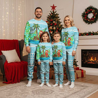 Honduras Christmas Pajama Set with Santa Parrot Palm Tree and Tropical Gift Pattern Design - Wonder Print Shop