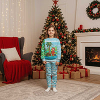 Honduras Christmas Pajama Set with Santa Parrot Palm Tree and Tropical Gift Pattern Design - Wonder Print Shop