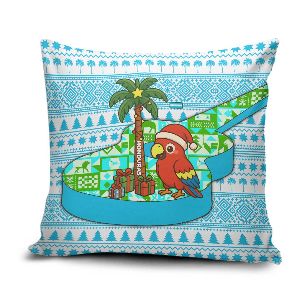 Honduras Christmas Pillow Cover with Santa Parrot Palm Tree and Tropical Gift Pattern Design - Wonder Print Shop