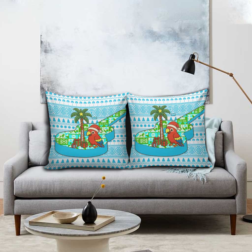 Honduras Christmas Pillow Cover with Santa Parrot Palm Tree and Tropical Gift Pattern Design - Wonder Print Shop