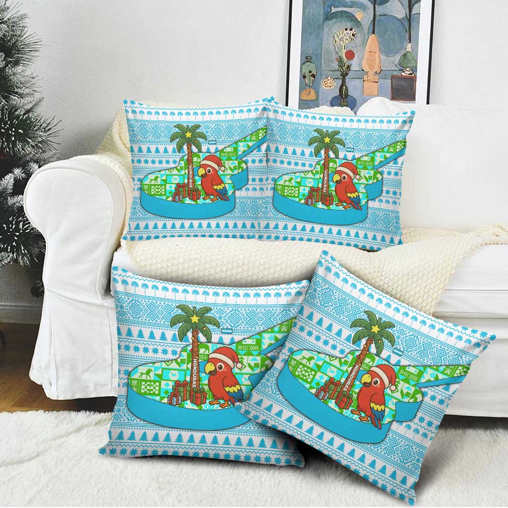 Honduras Christmas Pillow Cover with Santa Parrot Palm Tree and Tropical Gift Pattern Design - Wonder Print Shop
