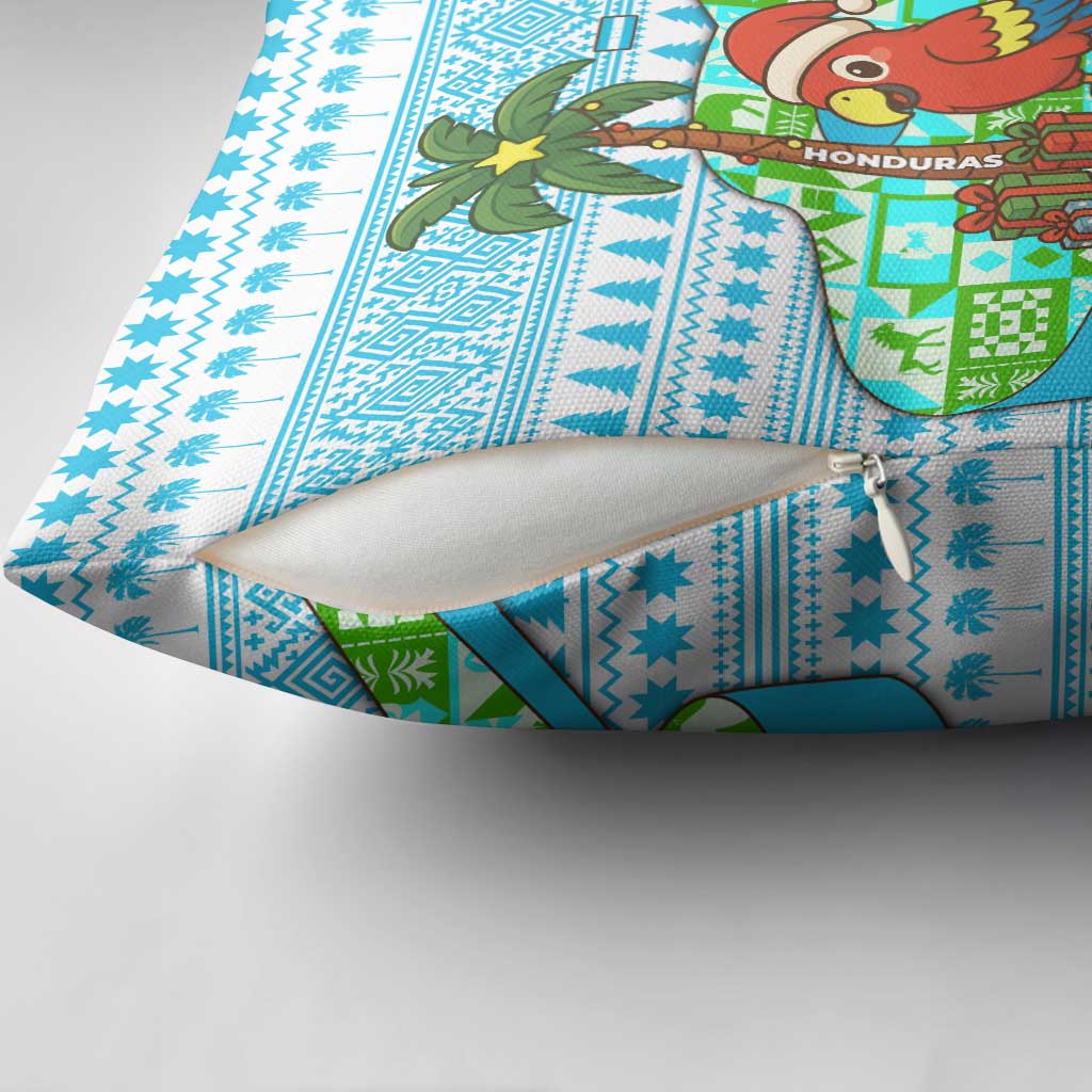Honduras Christmas Pillow Cover with Santa Parrot Palm Tree and Tropical Gift Pattern Design - Wonder Print Shop