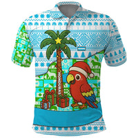 Honduras Christmas Polo Shirt with Santa Parrot Palm Tree and Tropical Gift Pattern Design - Wonder Print Shop