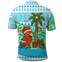 Honduras Christmas Polo Shirt with Santa Parrot Palm Tree and Tropical Gift Pattern Design - Wonder Print Shop