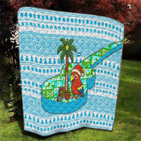 Honduras Christmas Quilt with Santa Parrot Palm Tree and Tropical Gift Pattern Design - Wonder Print Shop
