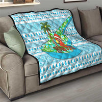 Honduras Christmas Quilt with Santa Parrot Palm Tree and Tropical Gift Pattern Design - Wonder Print Shop