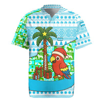 Honduras Christmas Rugby Jersey with Santa Parrot Palm Tree and Tropical Gift Pattern Design - Wonder Print Shop
