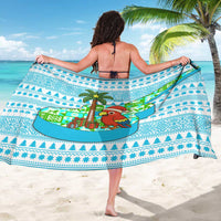 Honduras Christmas Sarong with Santa Parrot Palm Tree and Tropical Gift Pattern Design - Wonder Print Shop