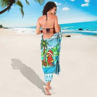 Honduras Christmas Sarong with Santa Parrot Palm Tree and Tropical Gift Pattern Design - Wonder Print Shop