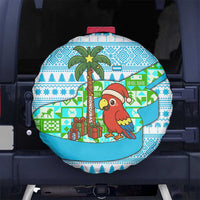 Honduras Christmas Spare Tire Cover with Santa Parrot Palm Tree and Tropical Gift Pattern Design - Wonder Print Shop