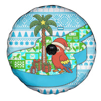 Honduras Christmas Spare Tire Cover with Santa Parrot Palm Tree and Tropical Gift Pattern Design - Wonder Print Shop