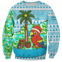 Honduras Christmas Sweatshirt with Santa Parrot Palm Tree and Tropical Gift Pattern Design - Wonder Print Shop