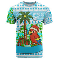 Honduras Christmas T Shirt with Santa Parrot Palm Tree and Tropical Gift Pattern Design - Wonder Print Shop