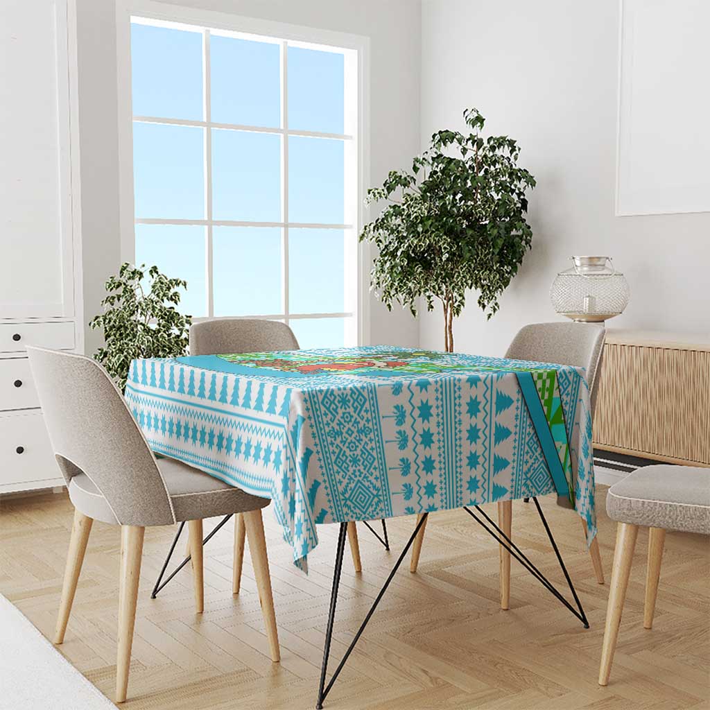 Honduras Christmas Tablecloth with Santa Parrot Palm Tree and Tropical Gift Pattern Design - Wonder Print Shop