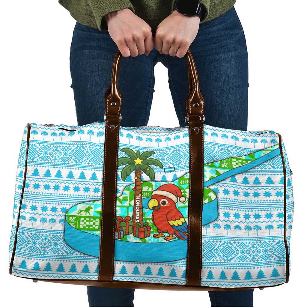 Honduras Christmas Travel Bag with Santa Parrot Palm Tree and Tropical Gift Pattern Design - Wonder Print Shop
