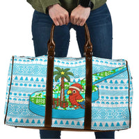 Honduras Christmas Travel Bag with Santa Parrot Palm Tree and Tropical Gift Pattern Design - Wonder Print Shop