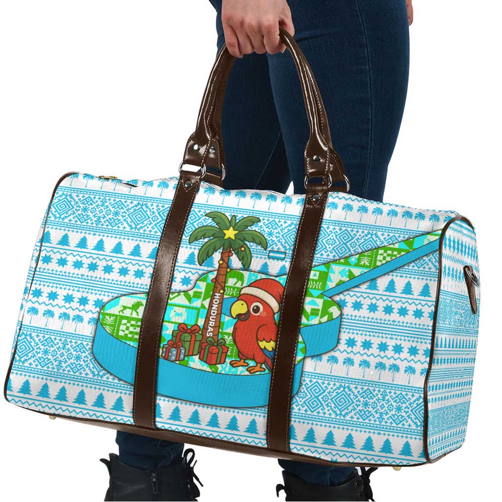 Honduras Christmas Travel Bag with Santa Parrot Palm Tree and Tropical Gift Pattern Design - Wonder Print Shop