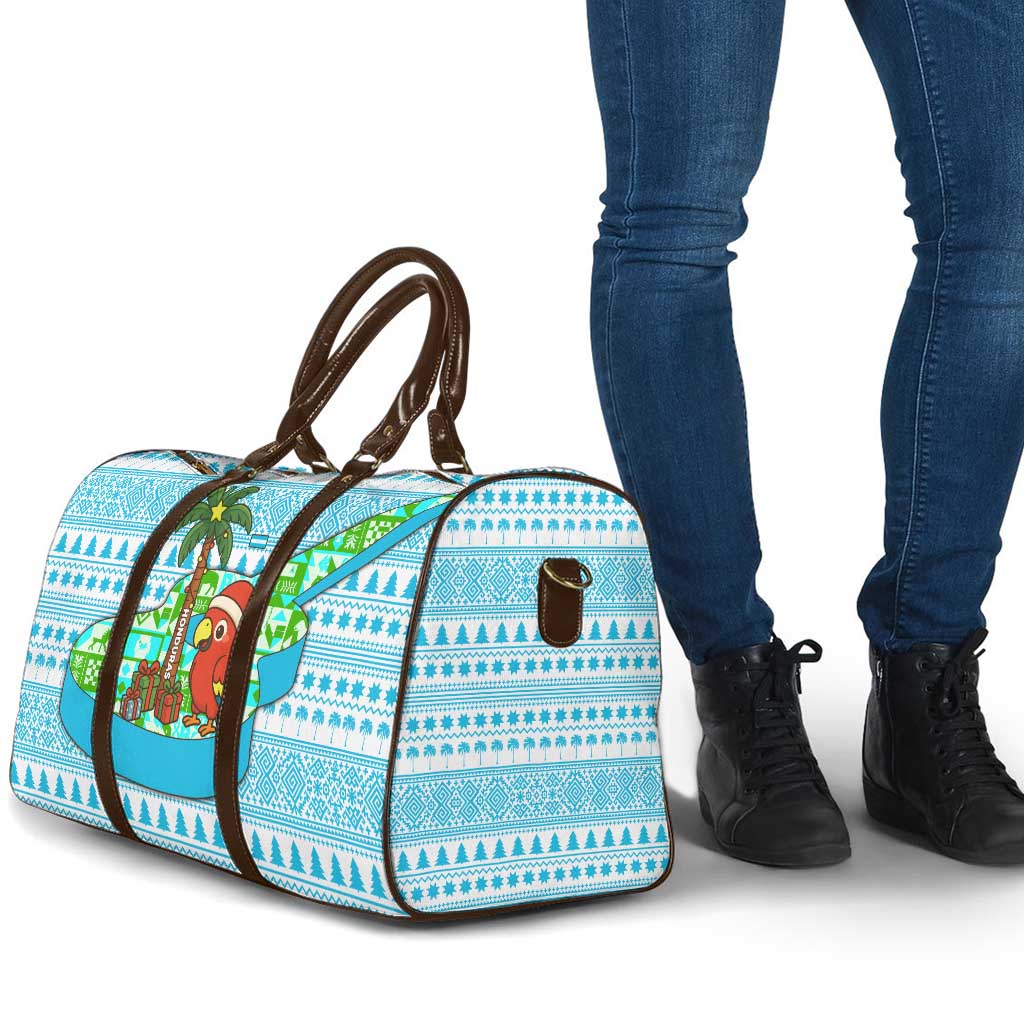 Honduras Christmas Travel Bag with Santa Parrot Palm Tree and Tropical Gift Pattern Design - Wonder Print Shop
