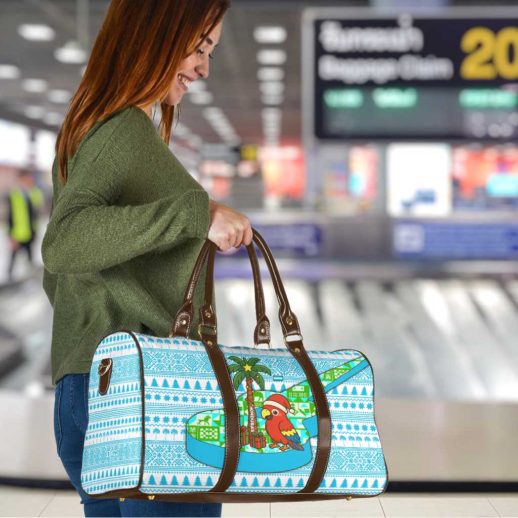 Honduras Christmas Travel Bag with Santa Parrot Palm Tree and Tropical Gift Pattern Design - Wonder Print Shop