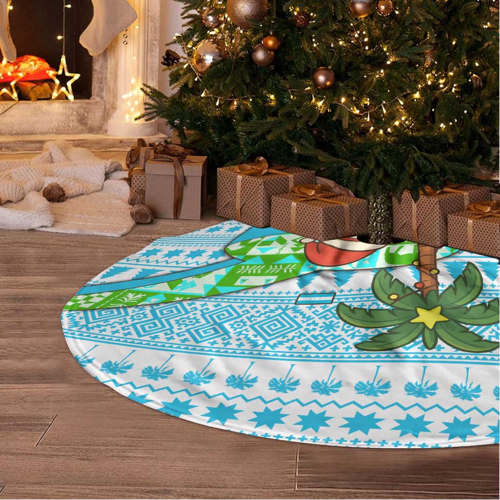 Honduras Christmas Tree Skirt with Santa Parrot Palm Tree and Tropical Gift Pattern Design - Wonder Print Shop