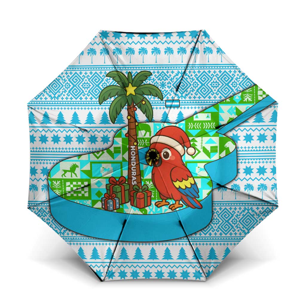 Honduras Christmas Umbrella with Santa Parrot Palm Tree and Tropical Gift Pattern Design - Wonder Print Shop