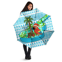 Honduras Christmas Umbrella with Santa Parrot Palm Tree and Tropical Gift Pattern Design - Wonder Print Shop
