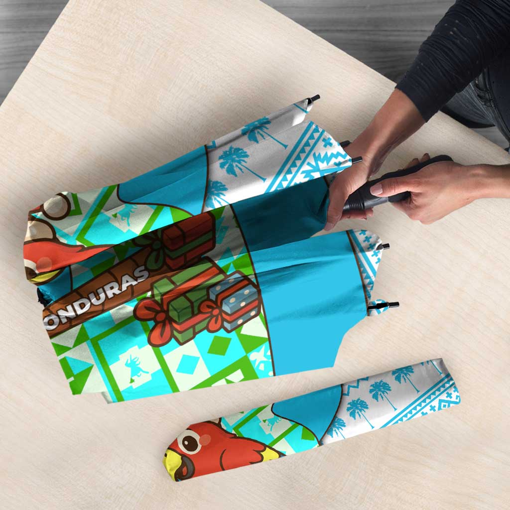 Honduras Christmas Umbrella with Santa Parrot Palm Tree and Tropical Gift Pattern Design - Wonder Print Shop